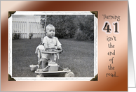 41st Birthday Humor ~ Vintage Baby in Stroller card