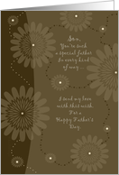 Father’s Day to Son ~ Special Father Brown Lights and Flowers card