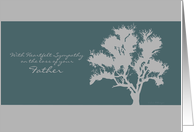Sympathy Loss of Father Teal and Gray Tree Silhouette card