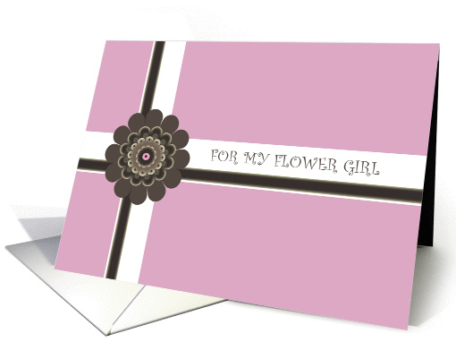Flower Girl Thank You Pink and Brown Flowered Package card (916925)