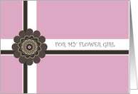 Flower Girl Thank You Pink and Brown Flowered Package card