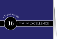Business Employee Appreciation Celebrate 16 Years Blue Circle of Excellence card