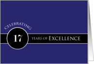 Business Employee Appreciation Celebrate 17 Years Blue Circle of Excellence card