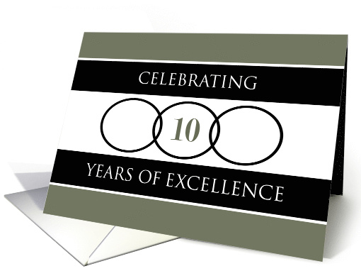 Business 10th Anniversary Green Circles of Excellence card (920246)
