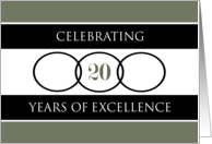 Business 20th Anniversary Green Circles of Excellence card