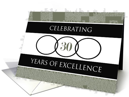 Business 30th Anniversary Green Circles of Excellence card (920250)