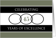 Business 45th Anniversary Green Circles of Excellence card