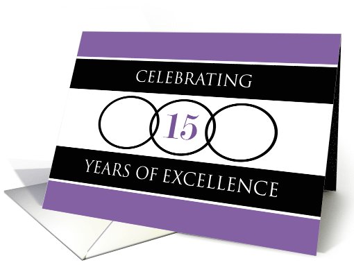 Business 15th Anniversary Purple Circles of Excellence card (920274)