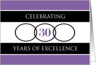 Business 30th Anniversary Purple Circles of Excellence card