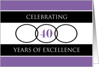 Business 40th Anniversary Purple Circles of Excellence card