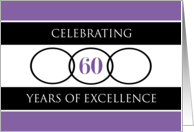 Business 60th Anniversary Purple Circles of Excellence card