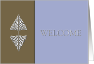 Business Welcome to New Employee ~ Silver Embossed-Like Leaves card