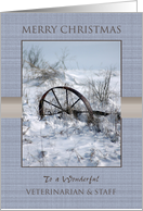 Merry Christmas to Veterinarian & Staff ~ Farm Implement in the Snow card