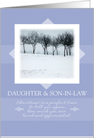 Christmas to Daughter and Son-in-Law ~ Orchard Trees in Winter card