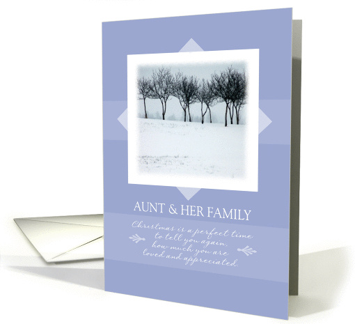 Christmas to Aunt and Her Family ~ Orchard Trees in Winter card