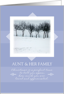 Christmas to Aunt and Her Family ~ Orchard Trees in Winter card