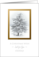 Christmas Wish To Stepdad Snow Scene in the Country card