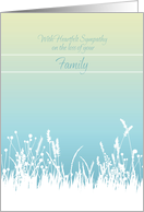 Sympathy Loss of Family Soft Grasses card