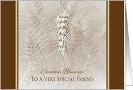 Thanksgiving Wheat To Friend ~ Countless Blessings card