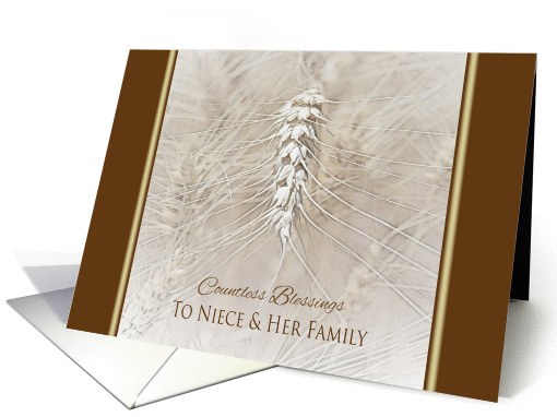 Thanksgiving Wheat To Niece and Her Family ~ Countless Blessings card