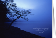 Sympathy Loss of Uncle ~ On the Shore Warm Blue Silhouette card