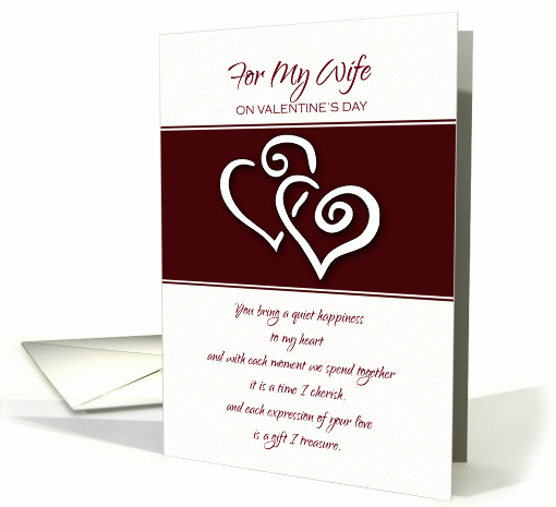 Valentine's Day For My Wife ~ Intertwining Hearts card (989913)