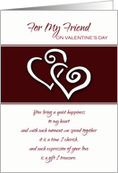 Valentine’s Day For My Friend ~ Intertwining Hearts card