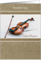 Thank You to Violin Teacher ~ Violin and Sheet Music card