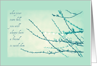 Words of Encouragement, When Tears Fall, Raindrops on Branches card