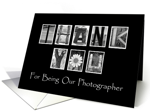 Thank You to our Wedding Photographer - Alphabet Art card (1146414)