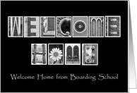 Welcome Home from Boarding School - Alphabet Art card