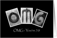 OMG 70th Birthday - Alphabet Art Card