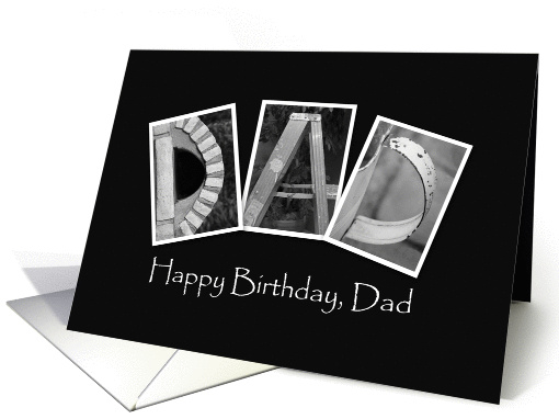 Dad - Happy Birthday - Alphabet Art card (857806)