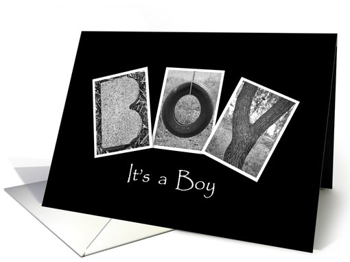 Boy - Birth Announcement - Alphabet Art card (857813)