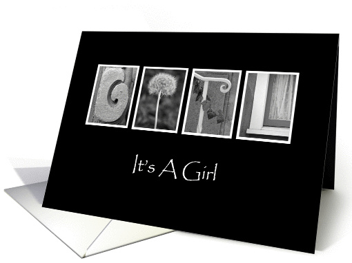 Girl - Birth Announcement - Alphabet Art card (857815)