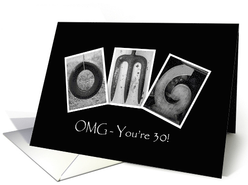 30th - Birthday - OMG - Alphabet Art card (862276)