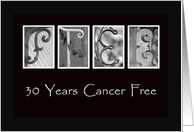 30 Years - Cancer Free - Anniversary - Alphabet Art card