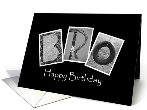 Bro - Happy Birthday - Alphabet Art card (866677)