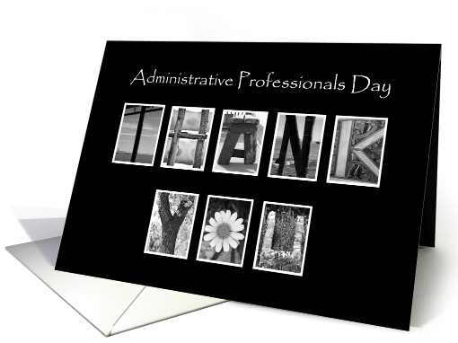 Administrative Professionals Day - Thank You - Alphabet Art card