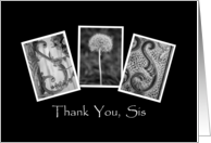 Sis - Thank You - Alphabet Art card