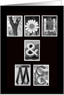 You & Me - Anniversary - Alphabet Art Nature card