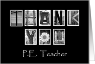 P.E. Teacher - Teacher Appreciation Day - Alphabet Art card