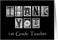1st Grade Teacher - Teacher Appreciation Day - Alphabet Art card