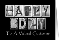 Customer Happy Birthday - Alphabet Art card