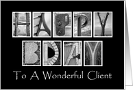 Client Happy Birthday - Alphabet Art card