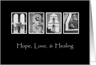 Hope, Love & Healing - Surgery Recovery - Alphabet Art card