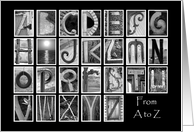 Teacher Retirement Congratulations - A to Z - Alphabet Art card