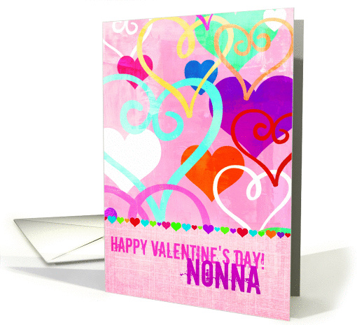 Brightly colored & textured Valentine's Day Hearts on... (1065207)