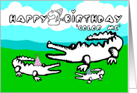 Color Me Collection Happy 2nd birthday from the alligator family! card