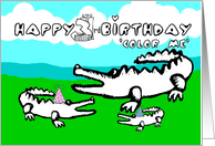 Color Me Collection Happy 3rd Birthday from the alligator family! card